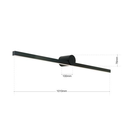 LED Bathroom mirror lighting BEAUTY LED/24W/230V 101 cm IP54 black