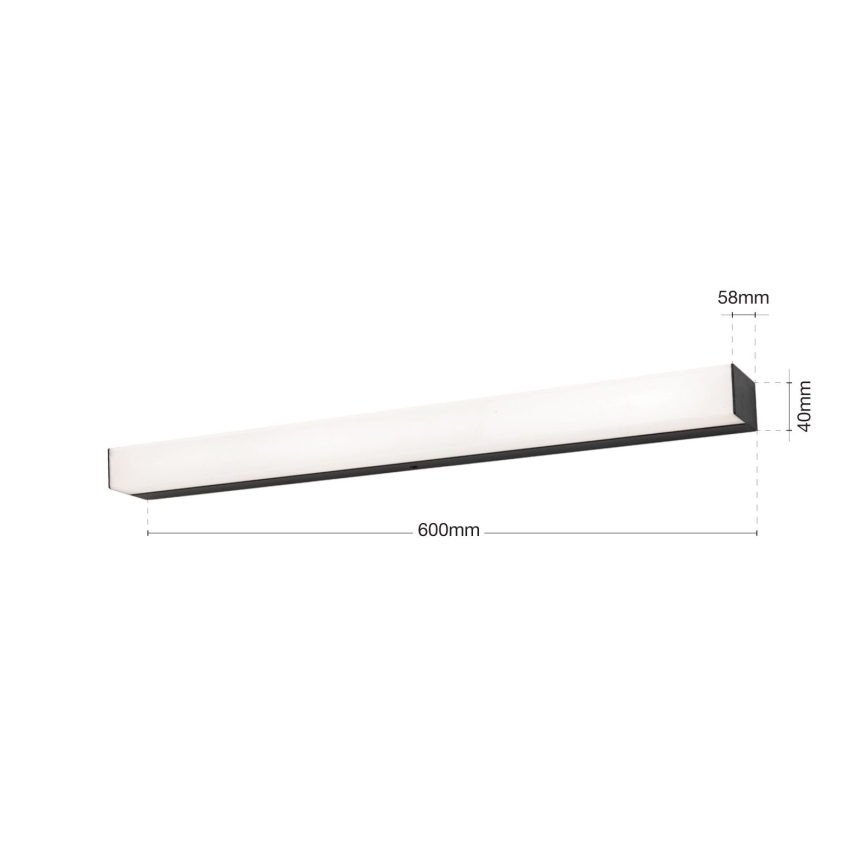 LED Bathroom mirror lighting HORIZON LED/12W/230V 3000/4000K 60 cm IP44 black