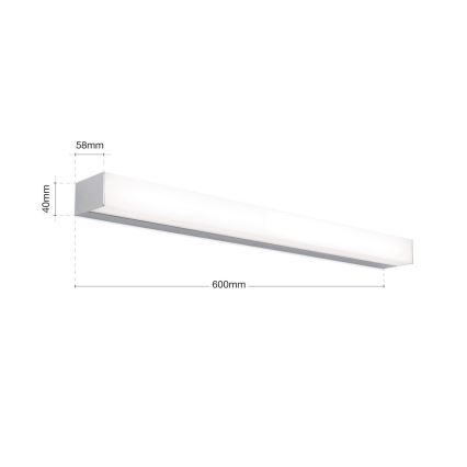 LED Bathroom mirror lighting HORIZON LED/12W/230V 3000/4000K 60 cm IP44 silver