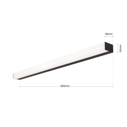 LED Bathroom mirror lighting HORIZON LED/18W/230V 3000/4000K 90 cm IP44 black