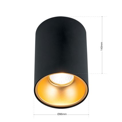 STARLIGHT spotlight 1xGU10/50W/230V black/gold