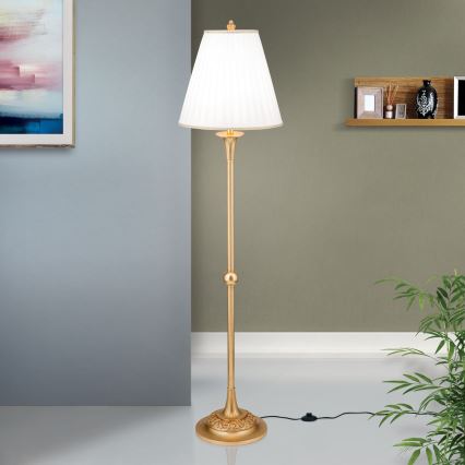 Floor lamp FONSA 1xE27/60W/230V white/gold