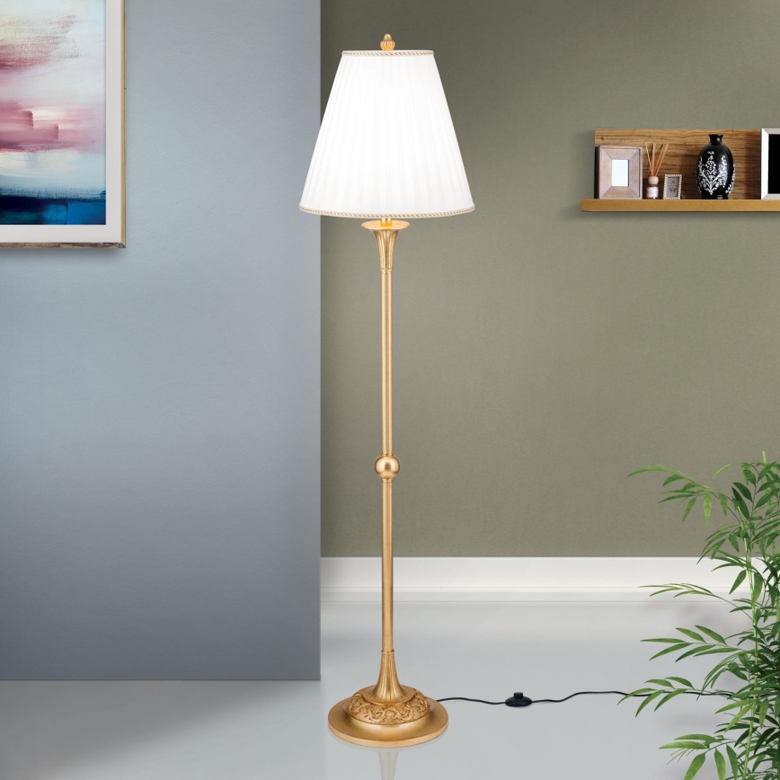 Floor lamp FONSA 1xE27/60W/230V white/gold
