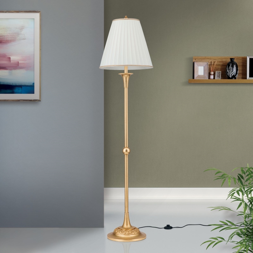 Floor lamp FONSA 1xE27/60W/230V white/gold