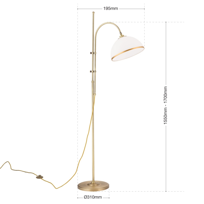 Floor lamp OLD LAMP 1xE27/40W/230V white/brass