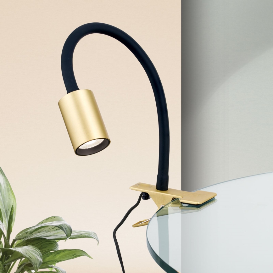 LED Flexible table lamp with clip KURT LED/5W/230V gold