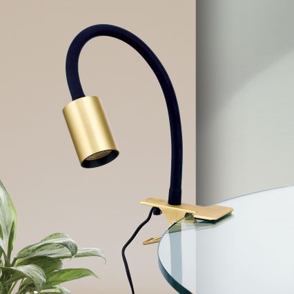 LED Flexible table lamp with clip KURT LED/5W/230V gold