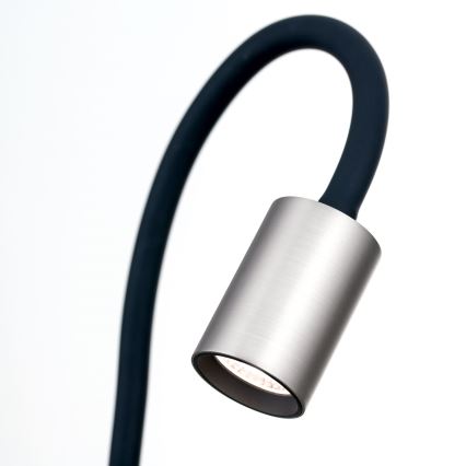 LED Flexible table lamp with clip KURT LED/5W/230V silver