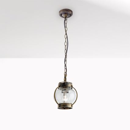 Outdoor pendant light TAVERNA 1xE27/60W/230V IP23 bronze/patina