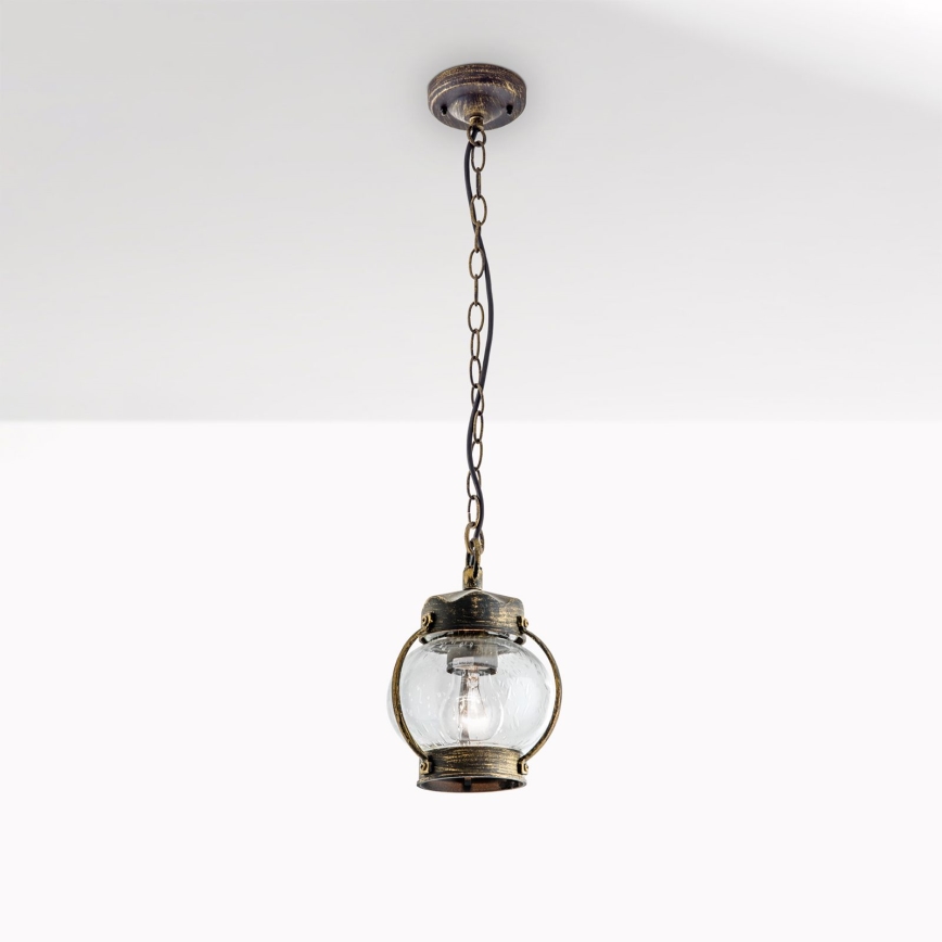 Outdoor pendant light TAVERNA 1xE27/60W/230V IP23 bronze/patina