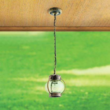 Outdoor pendant light TAVERNA 1xE27/60W/230V IP23 bronze/patina