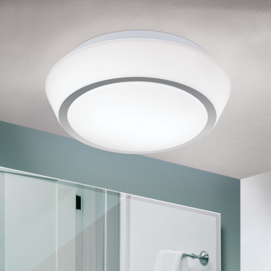 Bathroom ceiling light TENA, 2x E27/60W/230V, Ø 30 cm, IP44, white