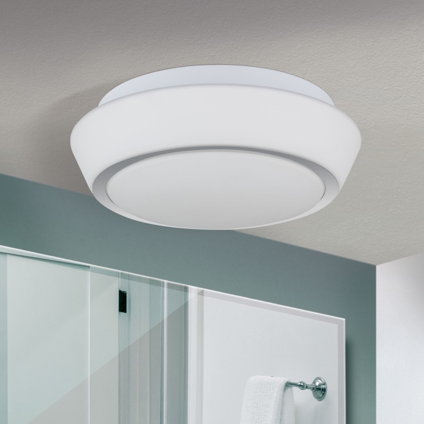 Bathroom ceiling light TENA, 2x E27/60W/230V, Ø 30 cm, IP44, white