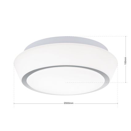 Bathroom ceiling light TENA, 2x E27/60W/230V, Ø 30 cm, IP44, white