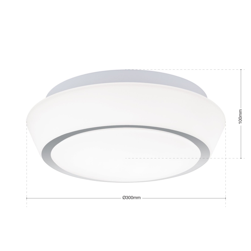 Bathroom ceiling light TENA, 2x E27/60W/230V, Ø 30 cm, IP44, white