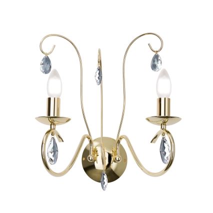 Crystal wall light ALESSIA 2xE14/40W/230V gold