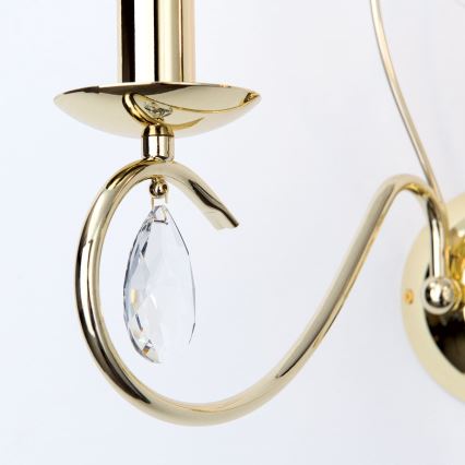 Crystal wall light ALESSIA 2xE14/40W/230V gold