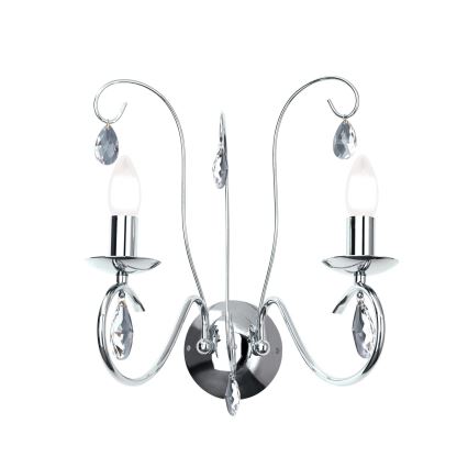 Crystal wall light ALESSIA 2xE14/40W/230V shiny chrome