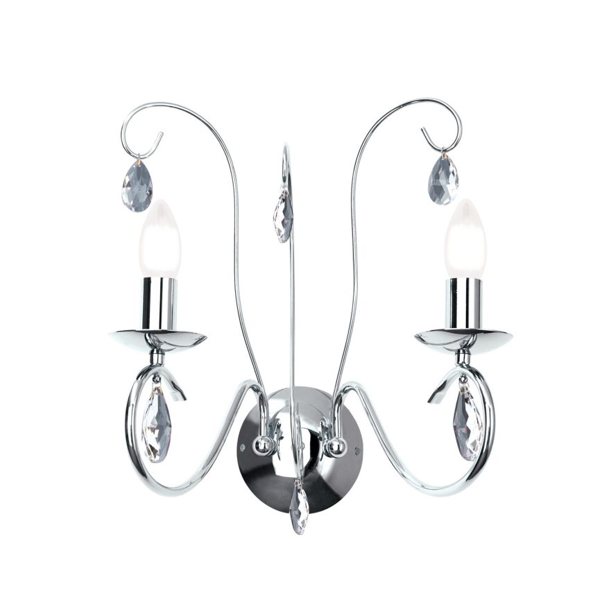 Crystal wall light ALESSIA 2xE14/40W/230V shiny chrome