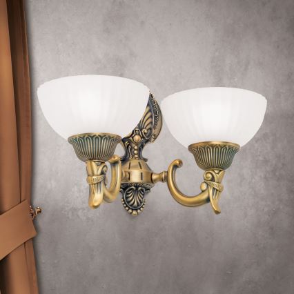 Wall lamp ROCCA 2xE27/60W/230V bronze/white