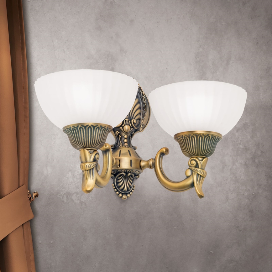 Wall lamp ROCCA 2xE27/60W/230V bronze/white