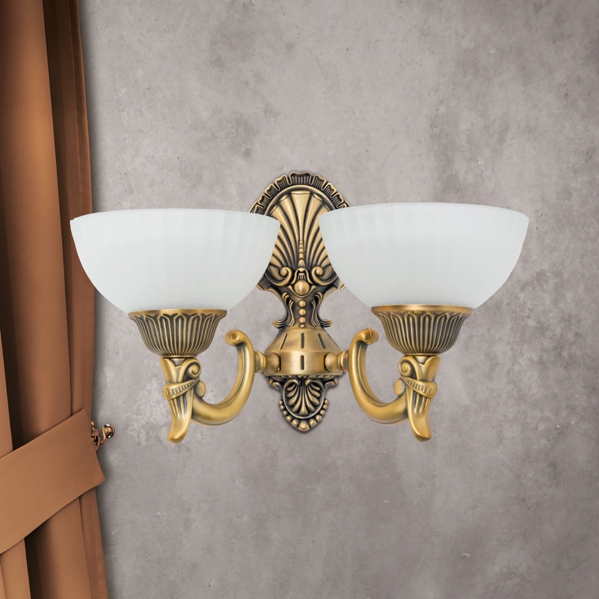 Wall lamp ROCCA 2xE27/60W/230V bronze/white
