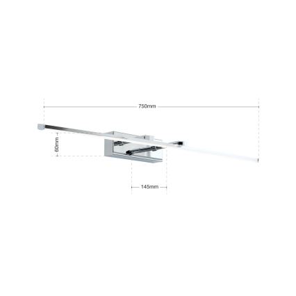 LED Picture light PUBLIO LED/15W/230V 75 cm shiny chrome