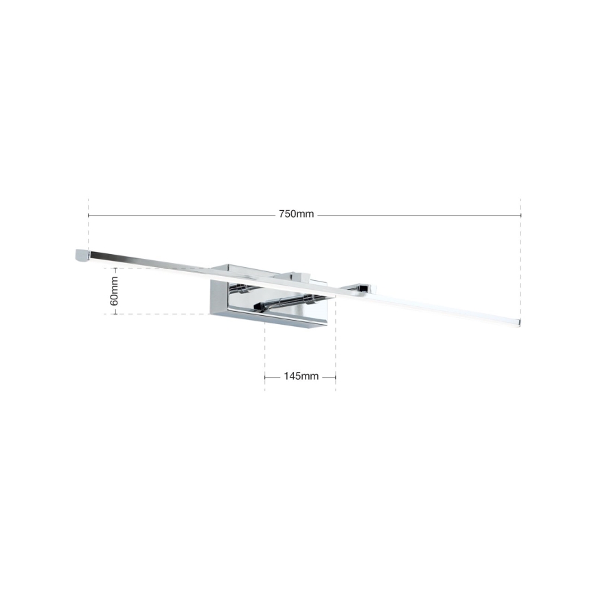 LED Picture light PUBLIO LED/15W/230V 75 cm shiny chrome