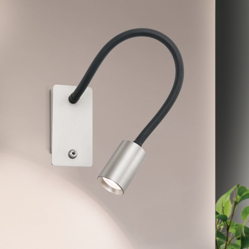 LED Flexible small wall lamp KURT LED/5W/230V silver
