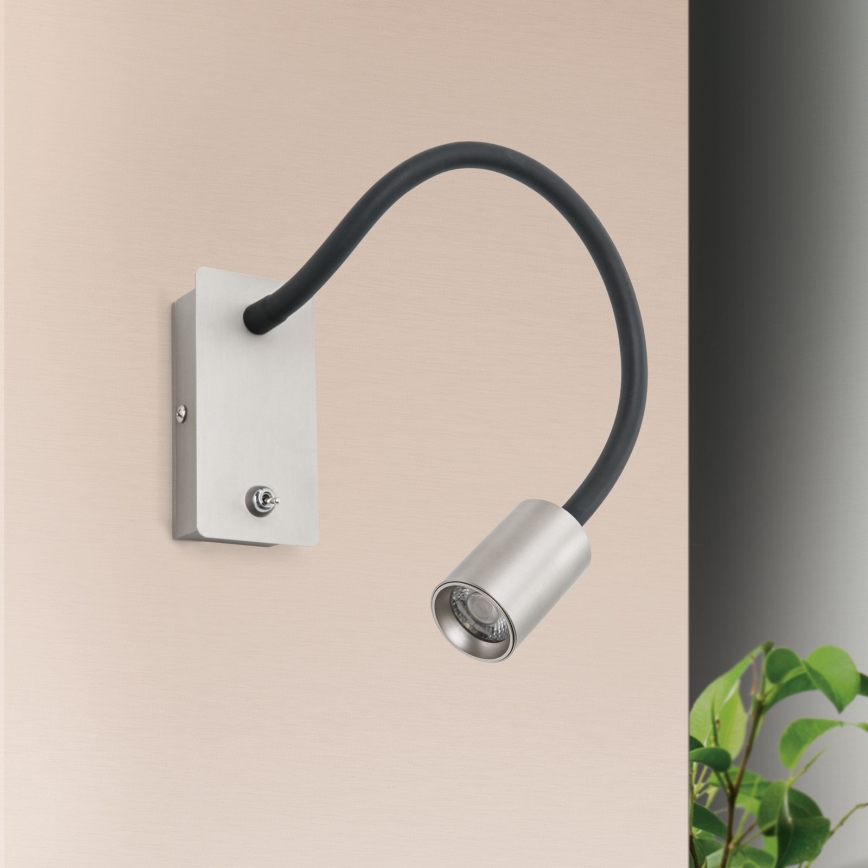 LED Flexible small wall lamp KURT LED/5W/230V silver