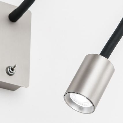 LED Flexible small wall lamp KURT LED/5W/230V silver