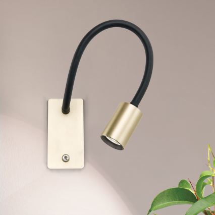 LED Flexible wall small lamp KURT LED/5W/230V gold