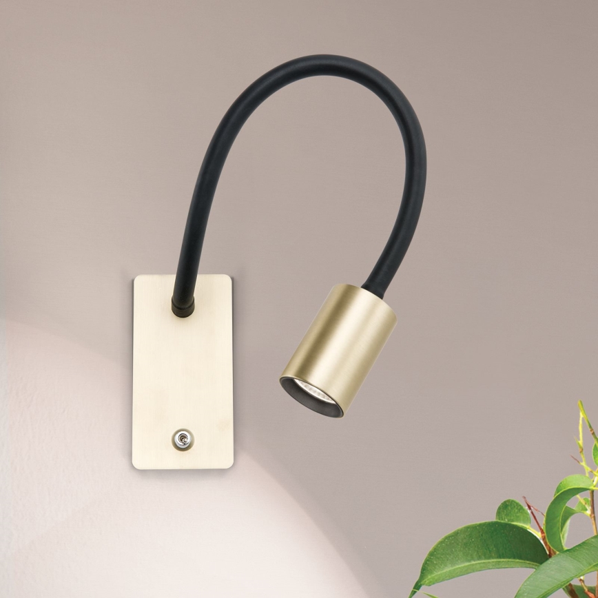 LED Flexible wall small lamp KURT LED/5W/230V gold