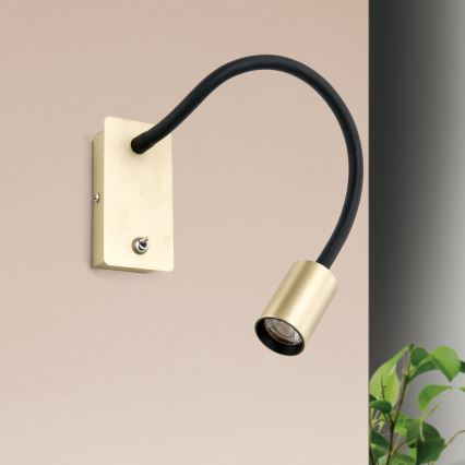 LED Flexible wall small lamp KURT LED/5W/230V gold