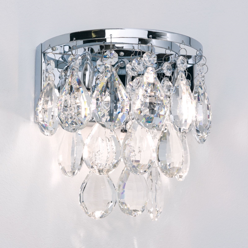 Crystal wall light CELESTE 2xG9/40W/230V shiny chrome