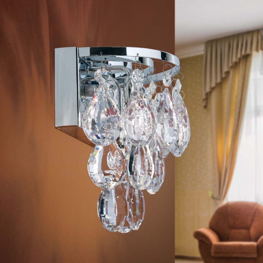 Crystal wall light CELESTE 2xG9/40W/230V shiny chrome