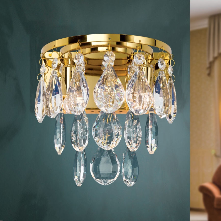 Crystal wall light CELESTE 2xG9/40W/230V gold