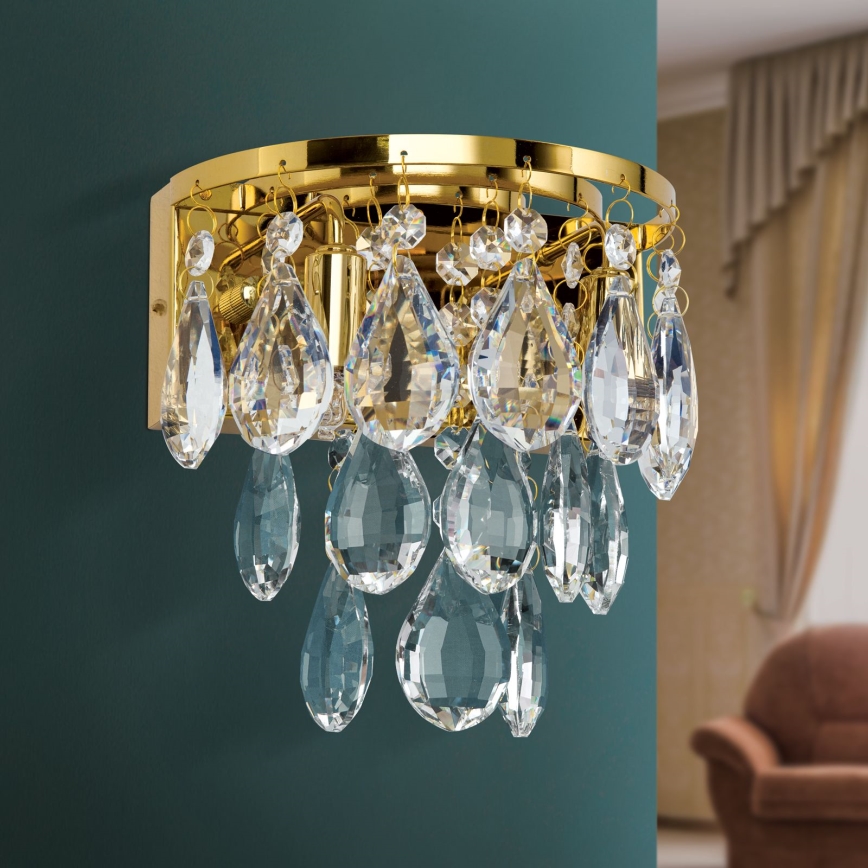 Crystal wall light CELESTE 2xG9/40W/230V gold