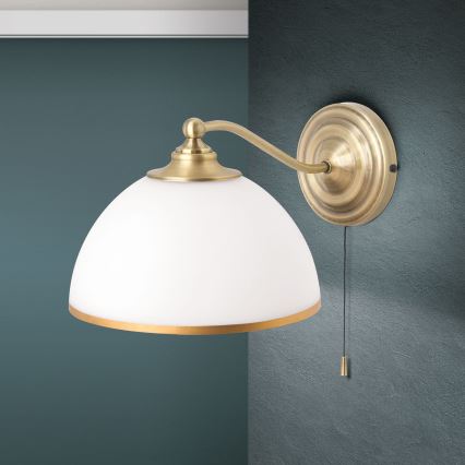 Wall lamp OLD LAMP 1xE27/40W/230V white/brass
