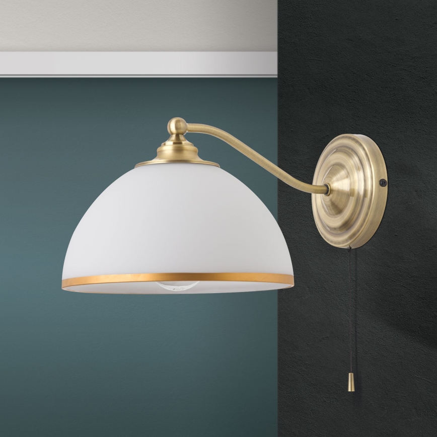 Wall lamp OLD LAMP 1xE27/40W/230V white/brass
