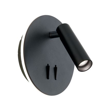 LED Wall spotlight LENNY LED/6W/230V + LED/3W black