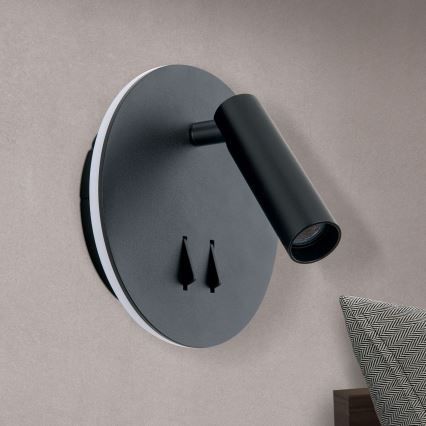 LED Wall spotlight LENNY LED/6W/230V + LED/3W black
