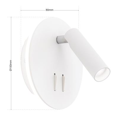 LED Wall spotlight LENNY LED/6W/230V + LED/3W white