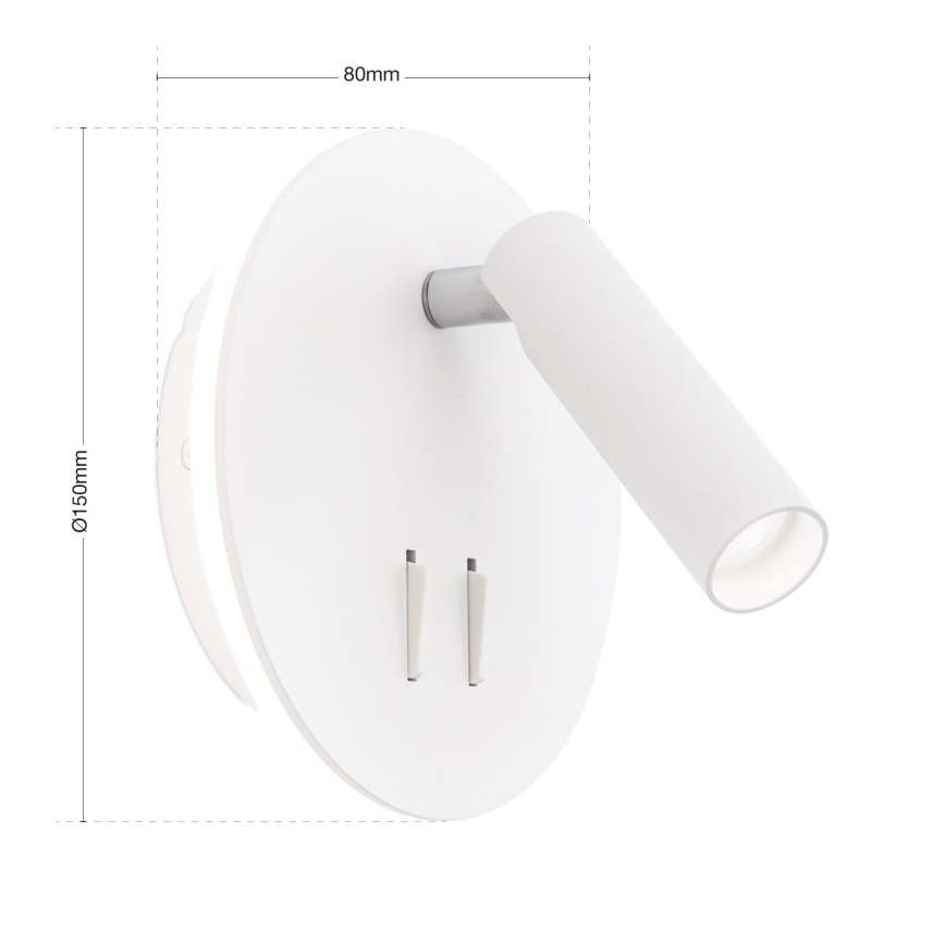LED Wall spotlight LENNY LED/6W/230V + LED/3W white