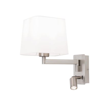 LED Wall lamp CARLTON 1xE27/40W/230V + LED/3W white/matte chrome