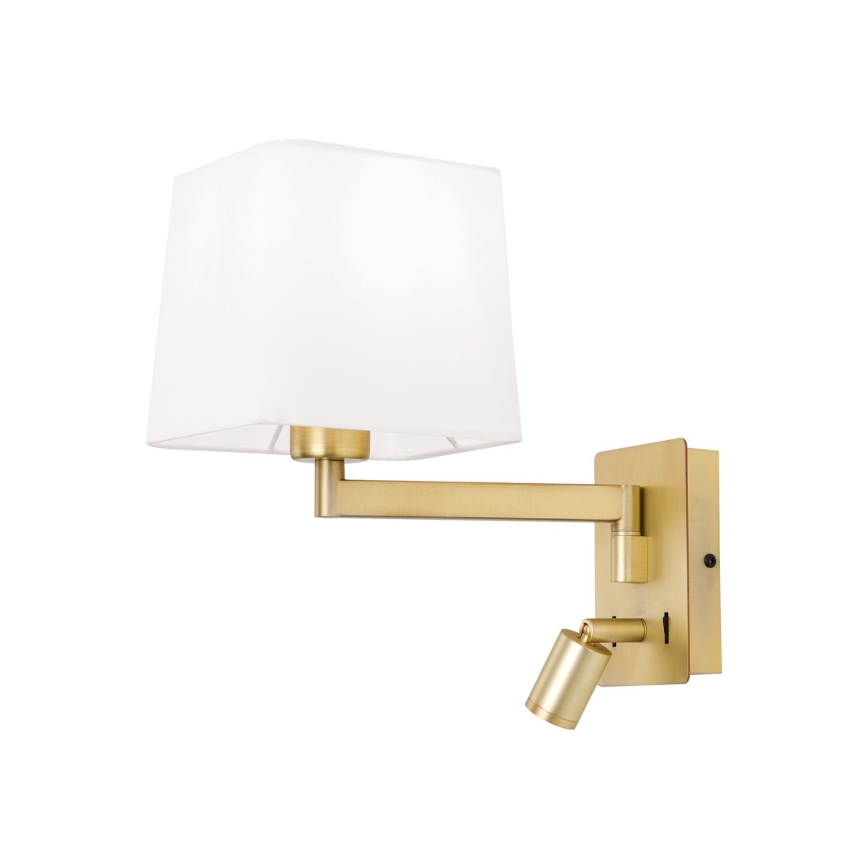 LED Wall lamp CARLTON 1xE27/40W/230V + LED/3W white/gold
