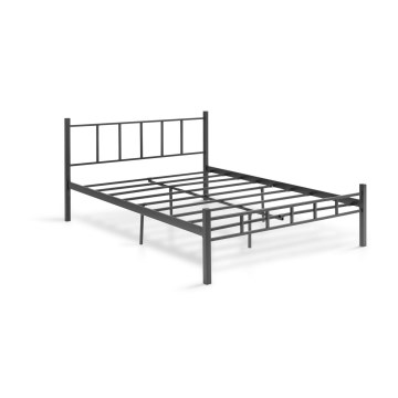 ORMEL 160 x 200 cm Metal Double Bed, Black – 200 kg Load Capacity
