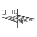ORMEL Metal Double Bed 120x200 cm, Black, 120 kg Load Capacity
