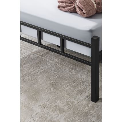 ORMEL Metal Double Bed 120x200 cm, Black, 120 kg Load Capacity
