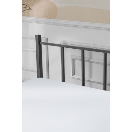 ORMEL Metal Double Bed 120x200 cm, Black, 120 kg Load Capacity